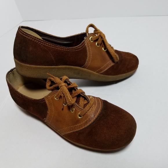 Vintage Shoes - Vintage Leather School Girl Oxford Shoes